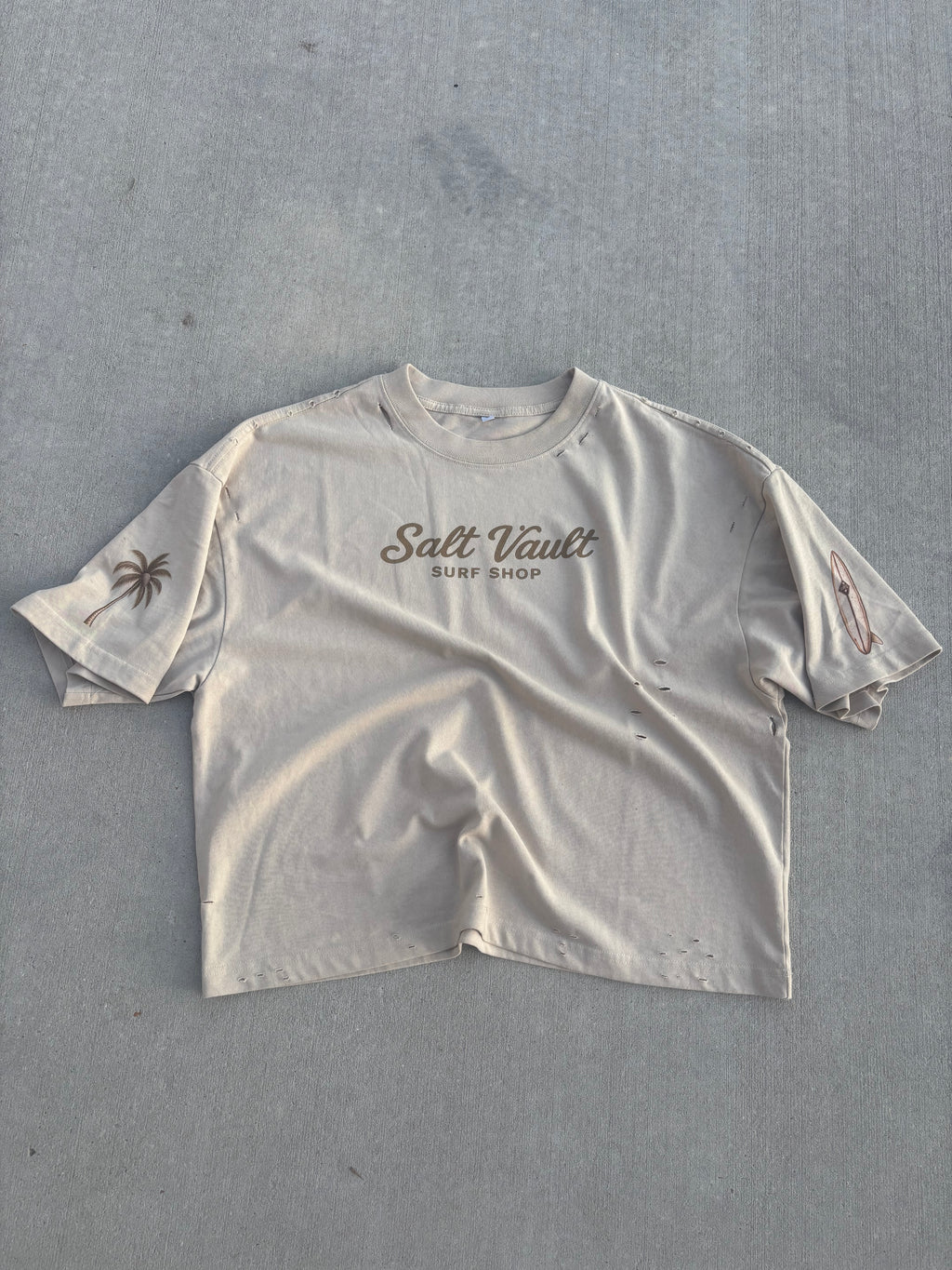 Salt Vault Frayed distressed Boxy Tee