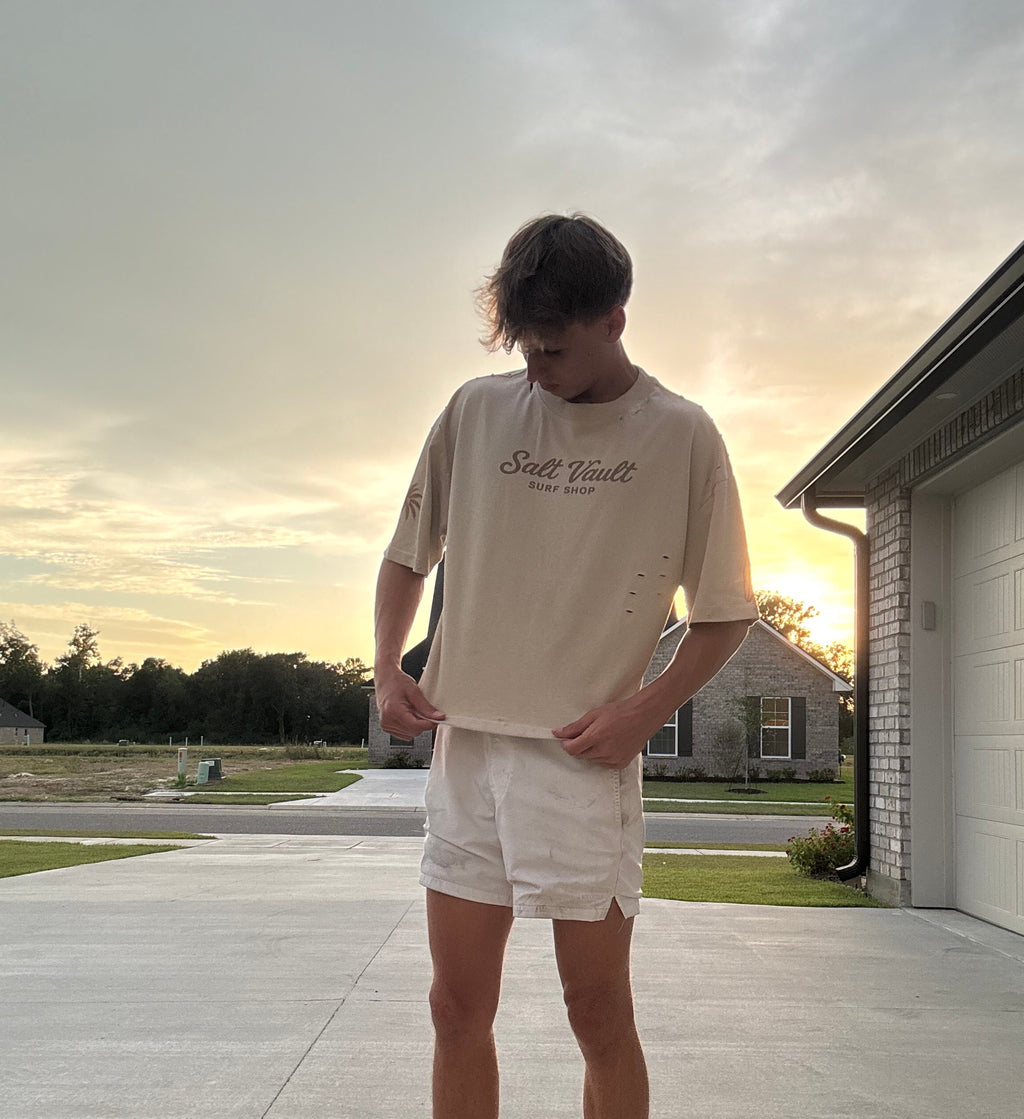 Salt Vault Frayed distressed Boxy Tee