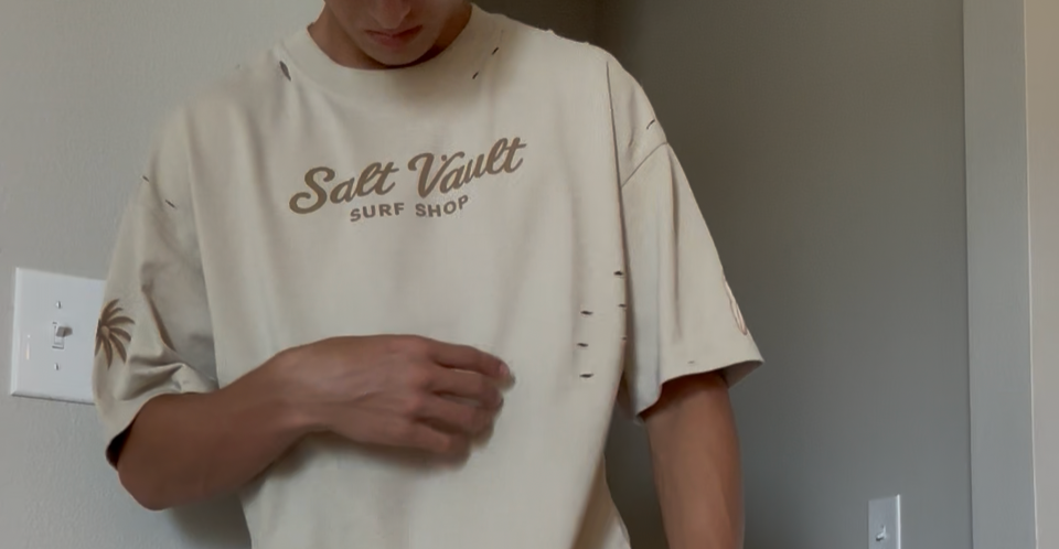 Salt Vault Frayed distressed Boxy Tee